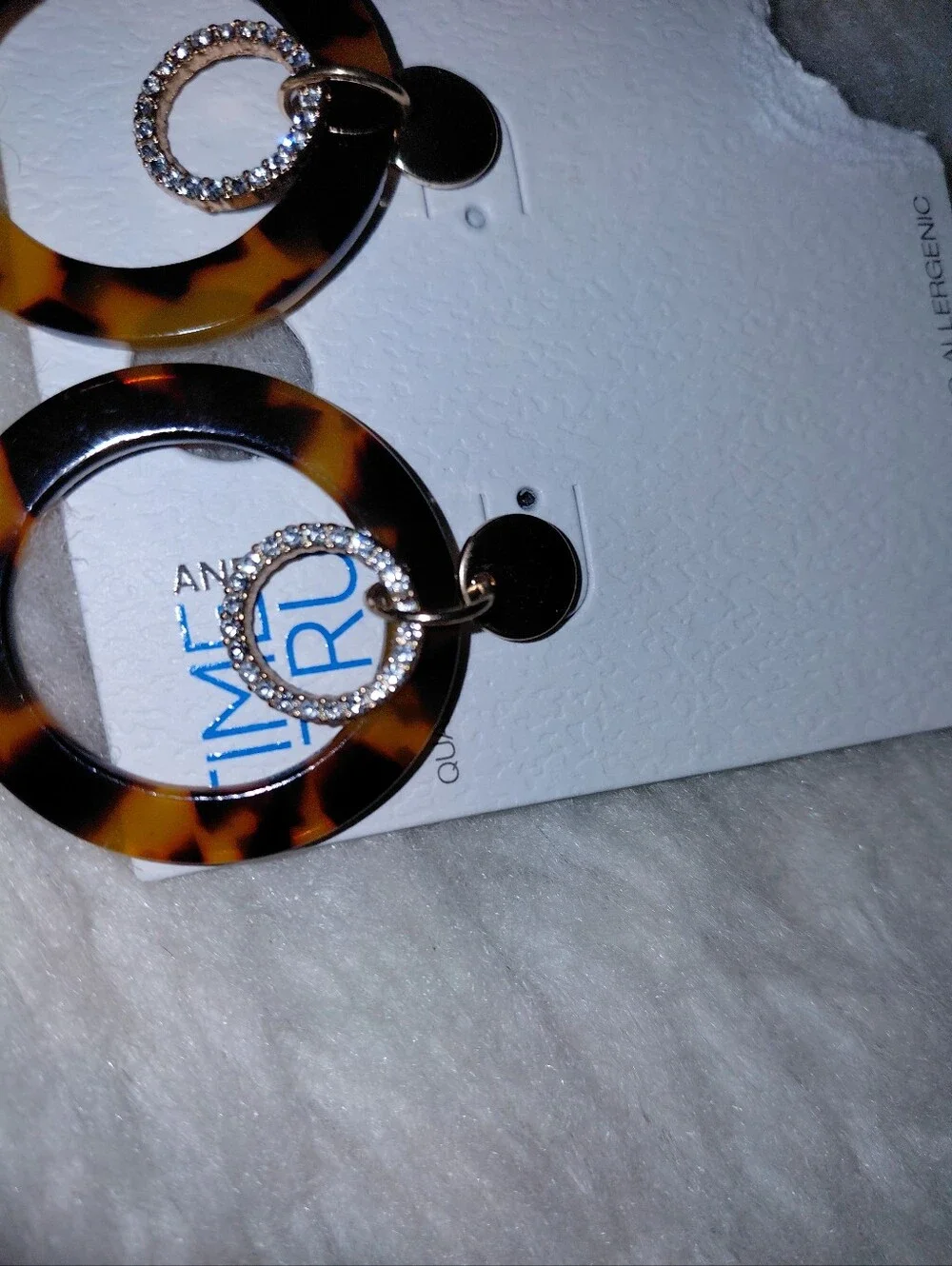 Time and Tru Tortoiseshell Ring Necklace & Earring Set - Gold Accents